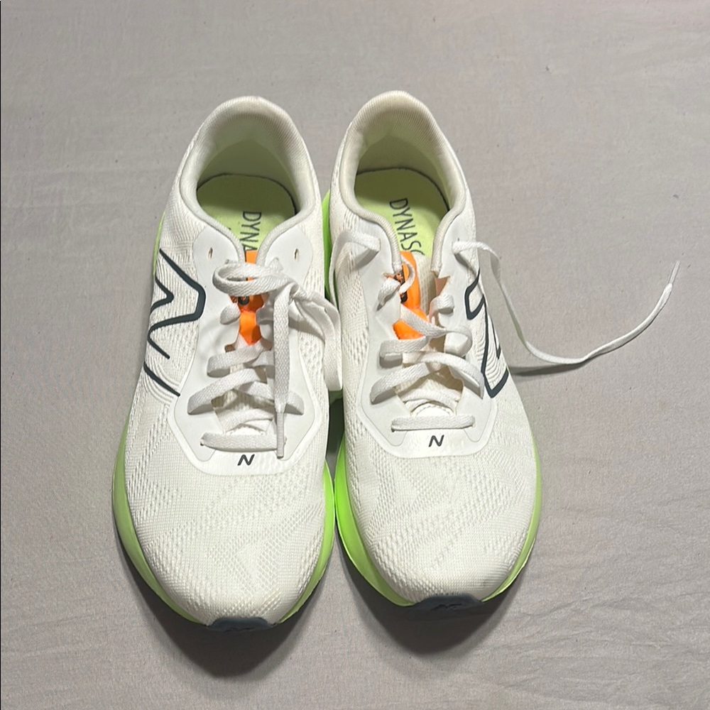 New Balance White and Green Sneakers